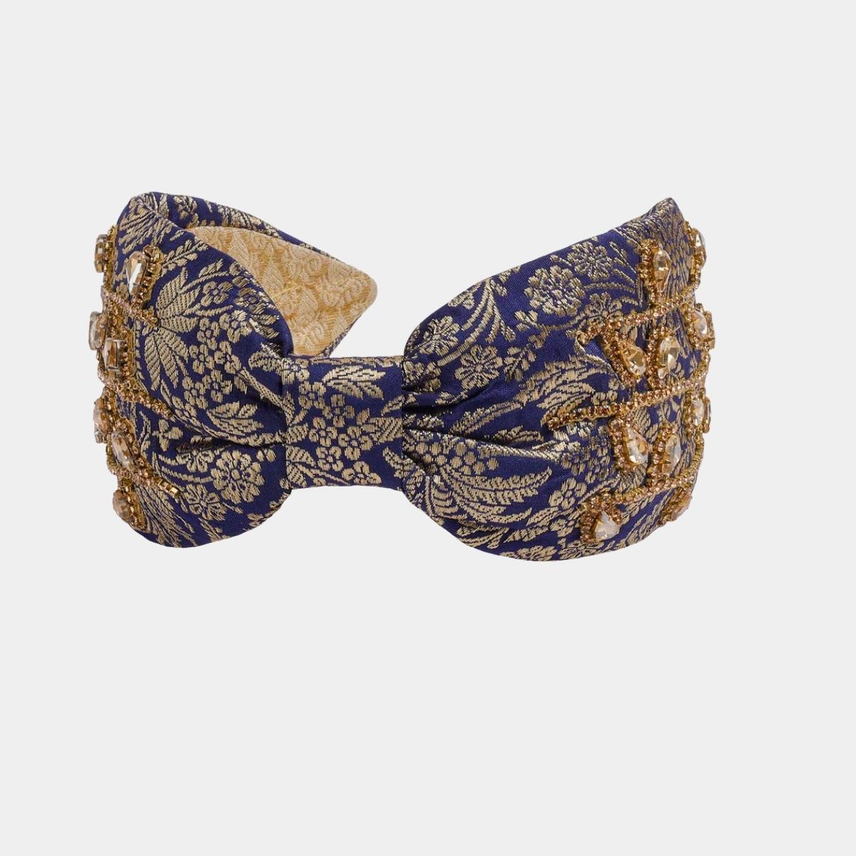 Diadema Brocado Real Azul Cobalto | Ana Lince