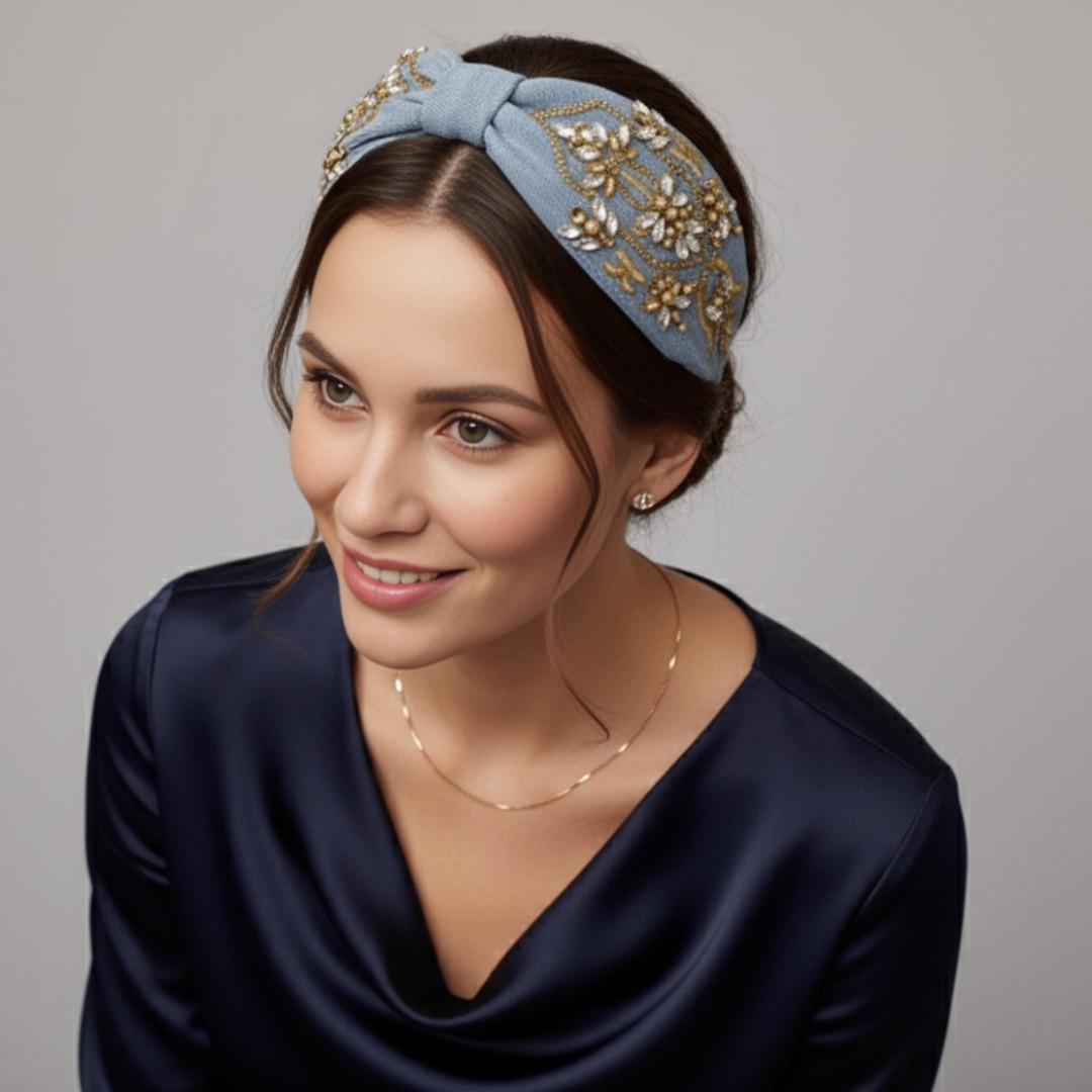 Diadema Denim Luxe | Ana Lince