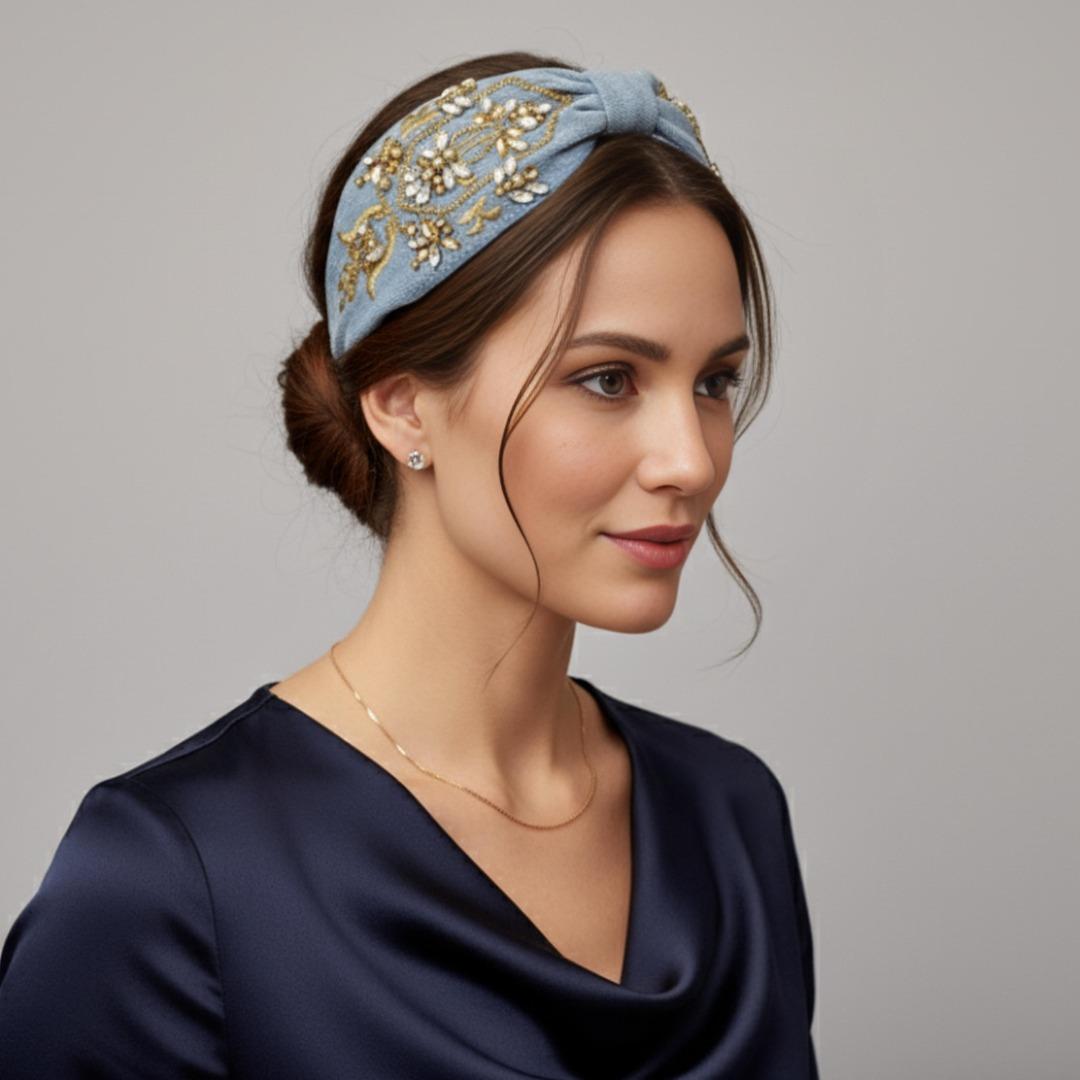 Diadema Denim Luxe | Ana Lince