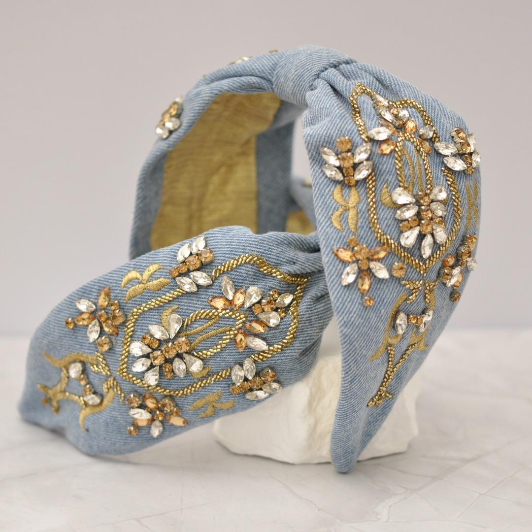 Diadema Denim Luxe | Ana Lince