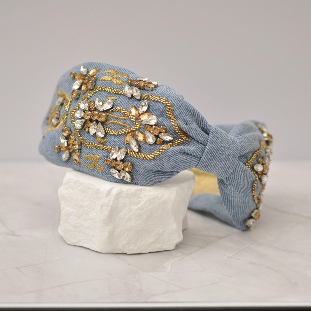 Diadema Denim Luxe | Ana Lince