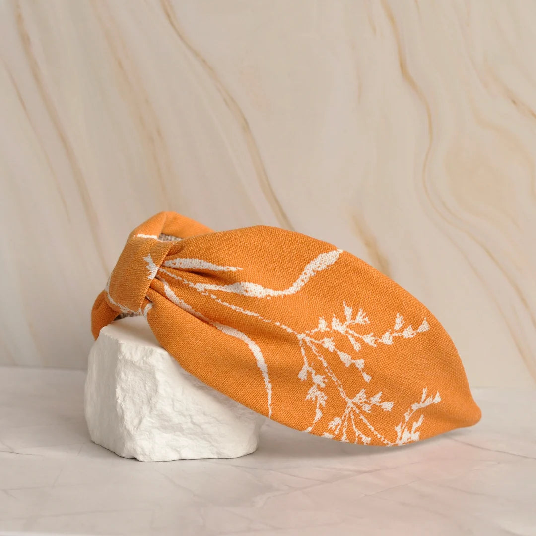 Diadema Lino Botánica Naranja | Ana Lince