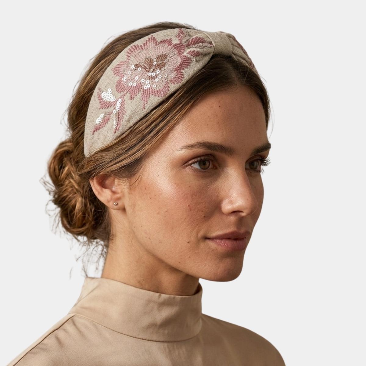 Diadema Lino Rosa Sakura | Ana Lince