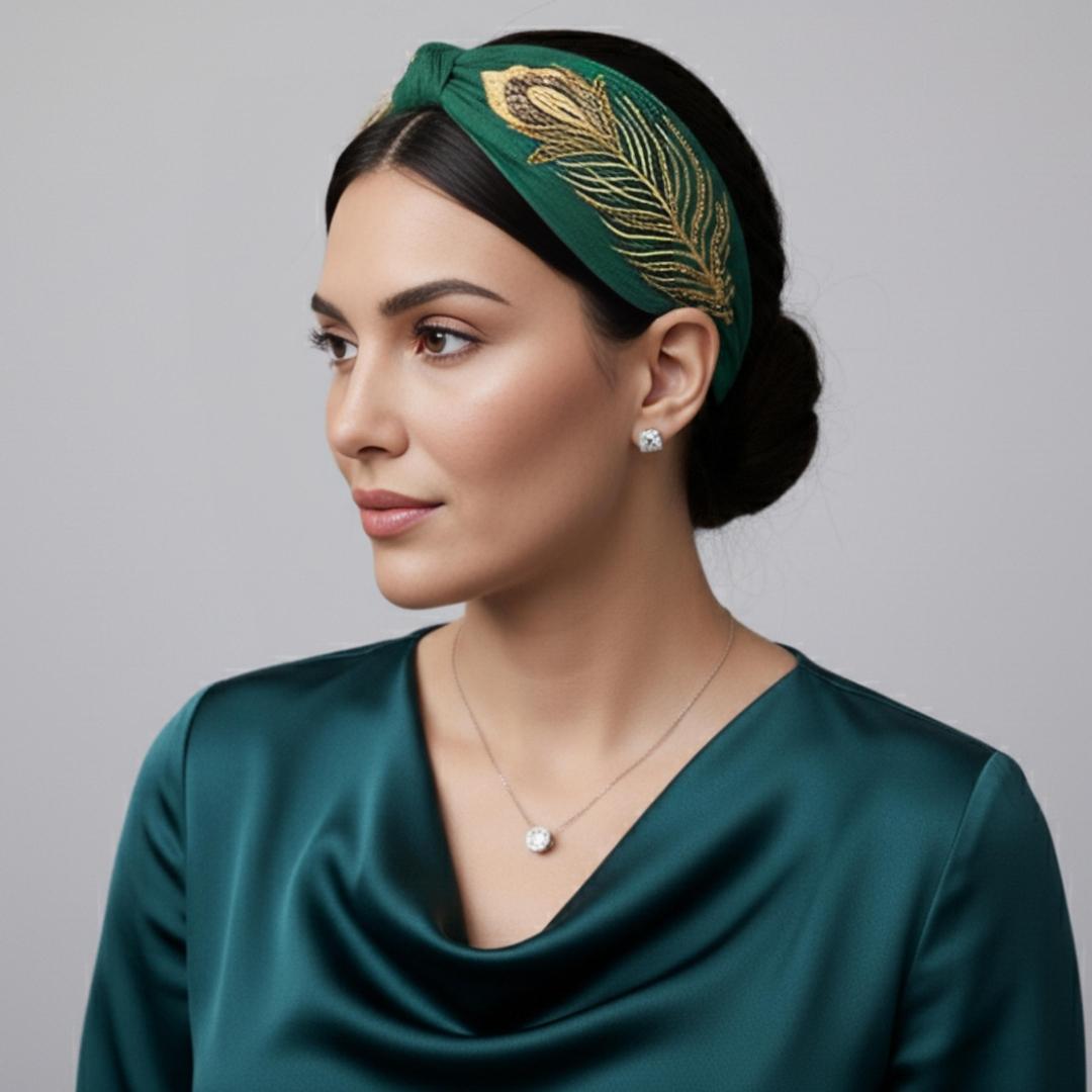 Diadema Pluma Esmeralda | Ana Lince