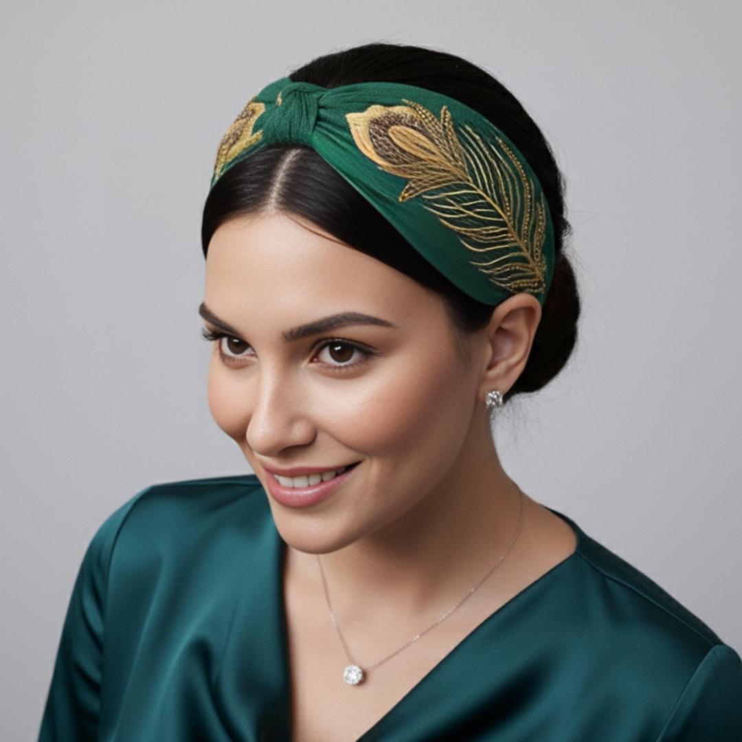 Diadema Pluma Esmeralda | Ana Lince