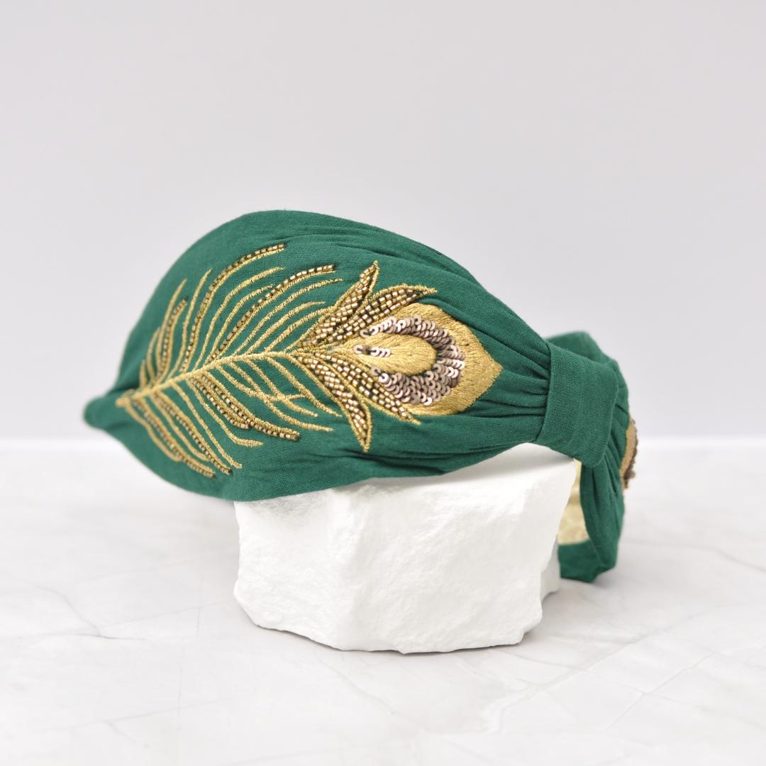 Diadema Pluma Esmeralda | Ana Lince