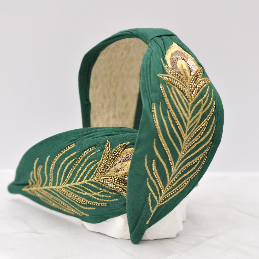 Diadema Pluma Esmeralda | Ana Lince