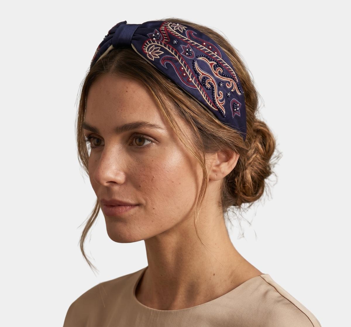 Diadema Plumaje Zafiro | Ana Lince