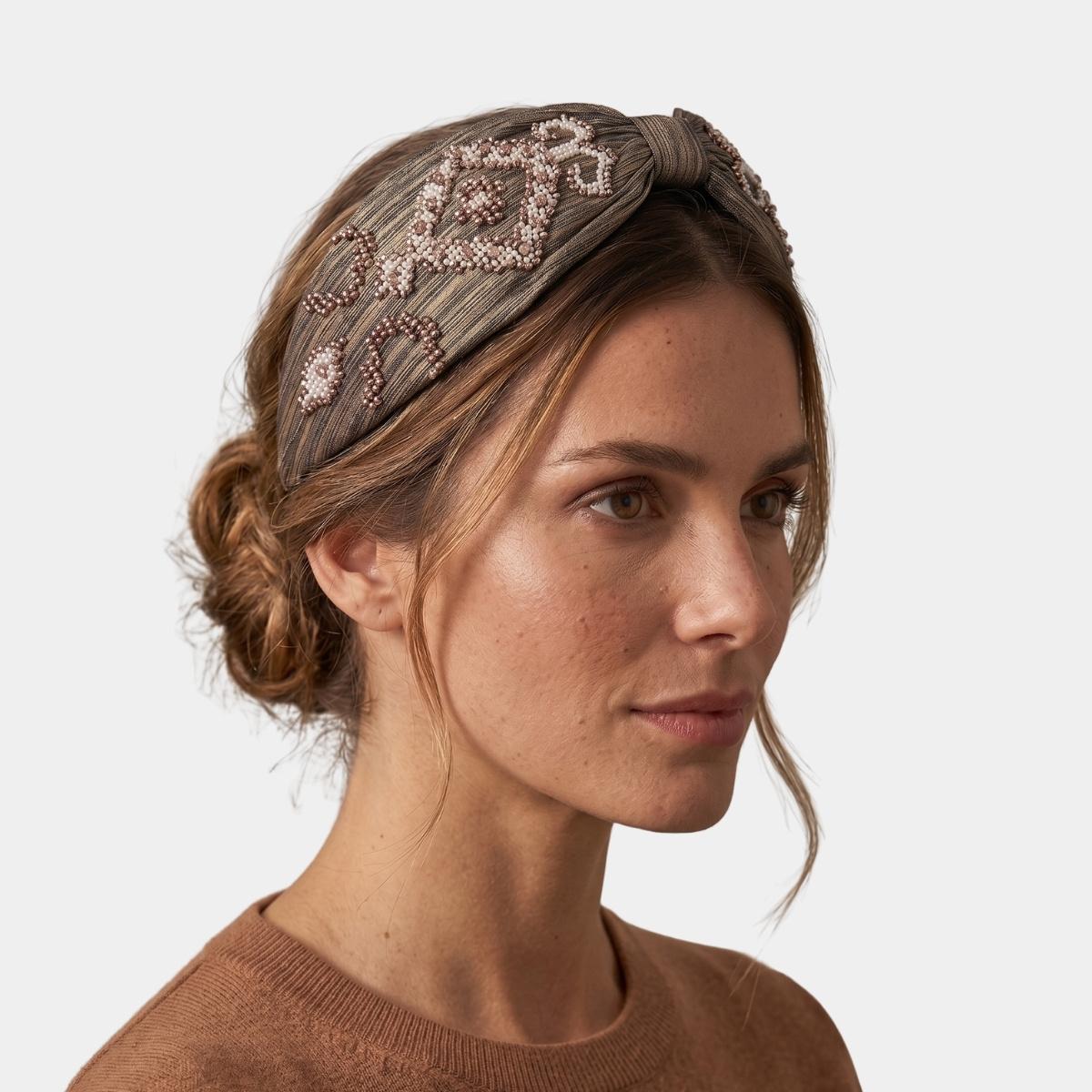 Diadema Tribal Gris Ahumado | Ana Lince