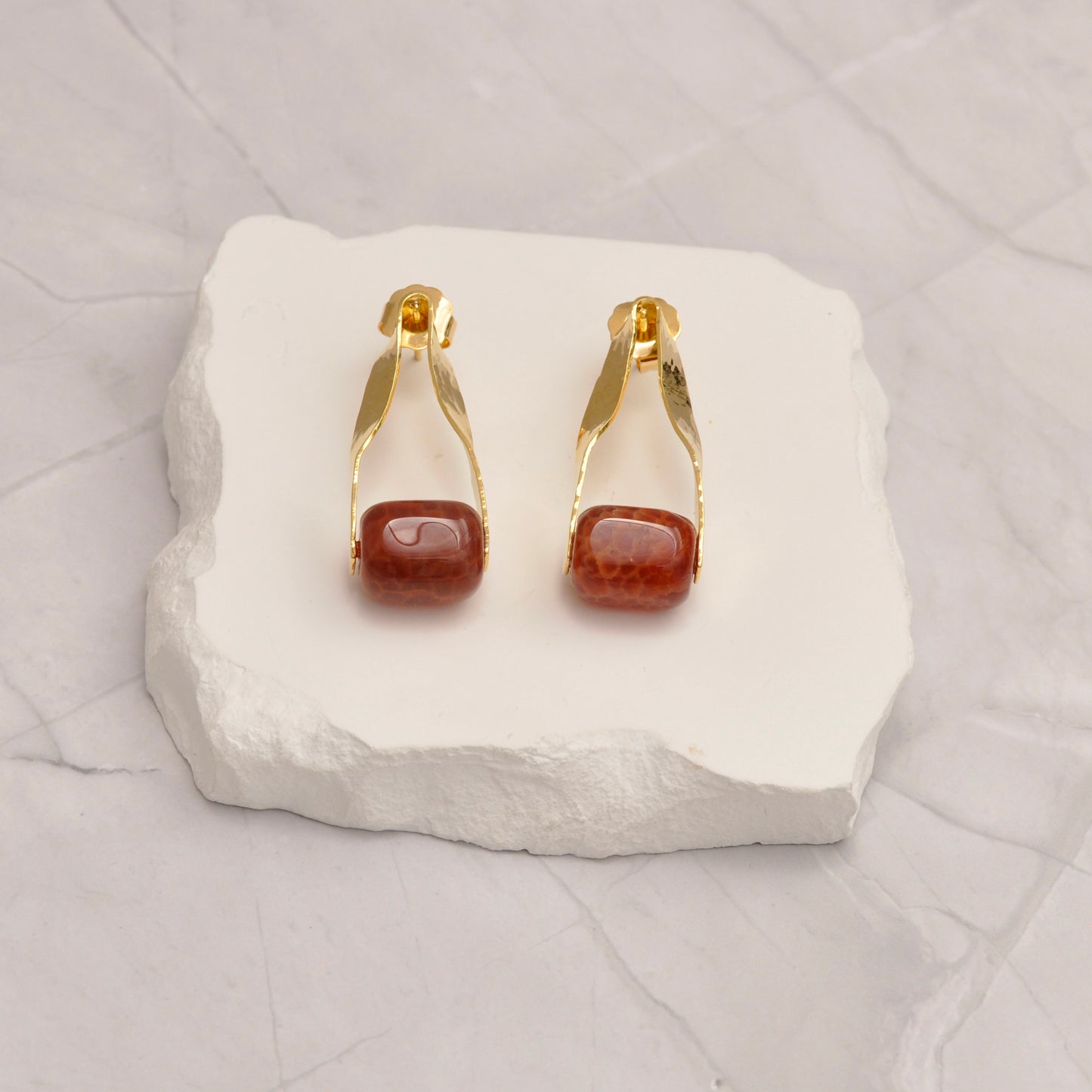 Aretes Agata de fuego