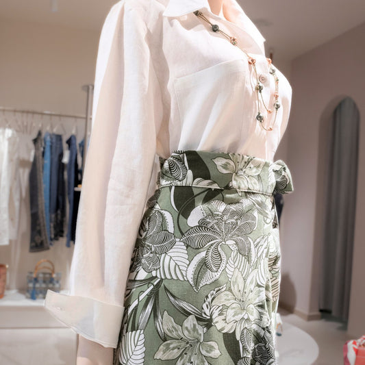 Estilo Lino  (Blusa + Falda + Collar)