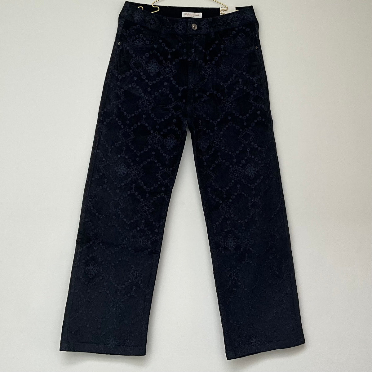 Pantalón Pana Azul Bordado