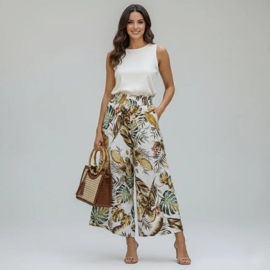 Falda Pantalón Lino Natural | Ana Lince