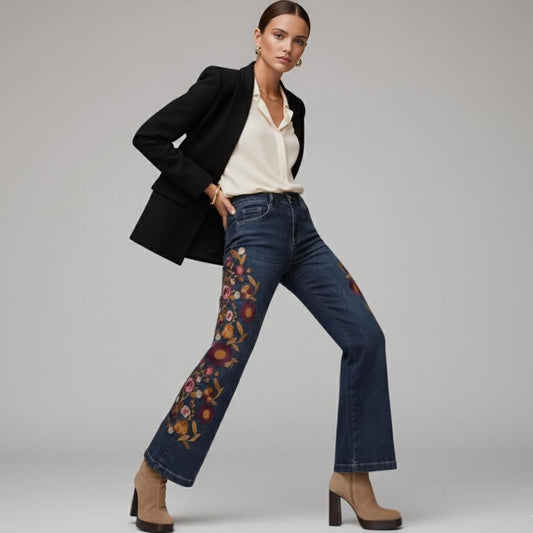 Jean Bordado Floral Provenza | Ana Lince