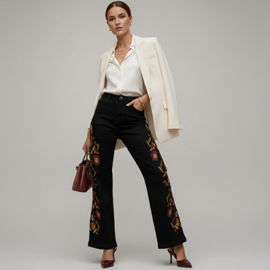 Jean Bordado Floral Verona | Ana Lince