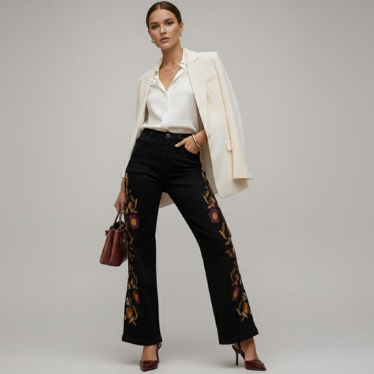 Jean Bordado Floral Verona | Ana Lince