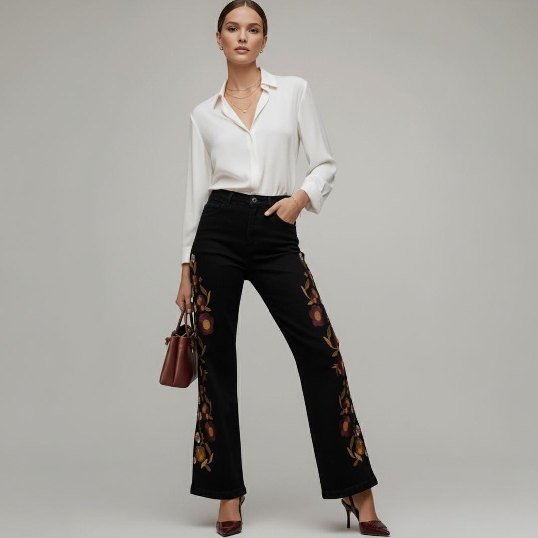 Jean Bordado Floral Verona | Ana Lince