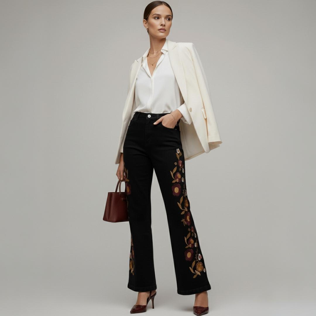 Jean Bordado Floral Verona | Ana Lince