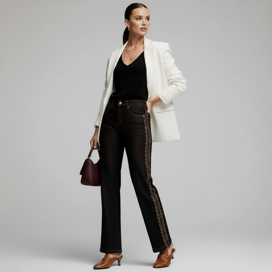 Jean Bordado Franja Lisboa | Ana lince