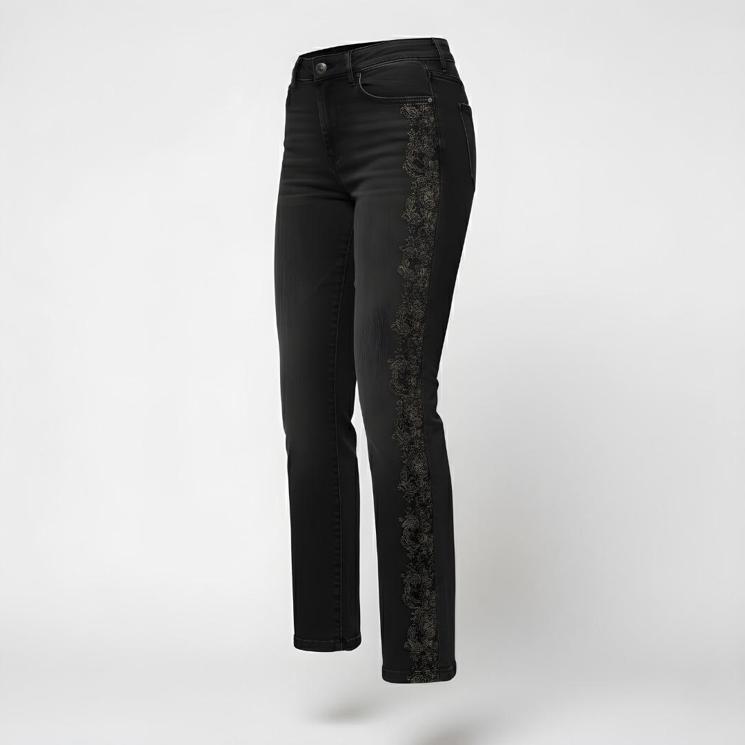 Jean Bordado Noir Estambul | Ana Lince