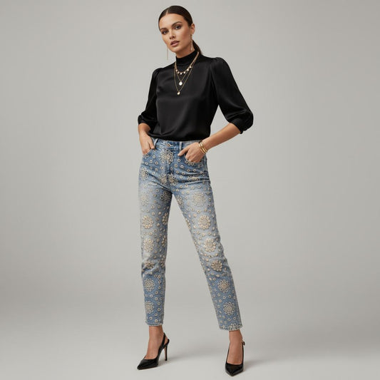 Jean Bordado Solar Ibiza | Ana Lince