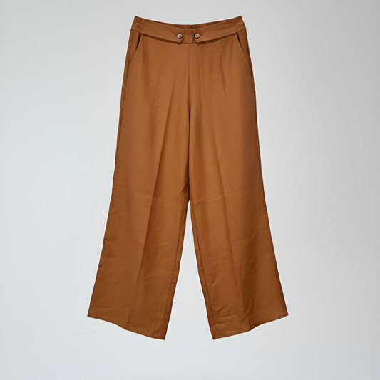 Pantalon Lino Mostaza | Ana Lince