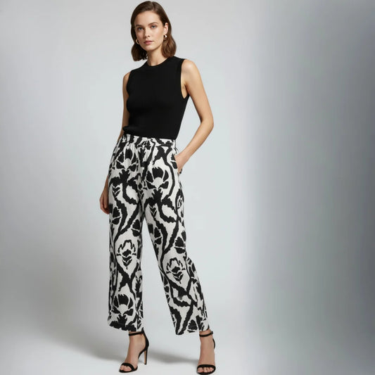 Pantalon Palazzo Lino B&W | Ana Lince