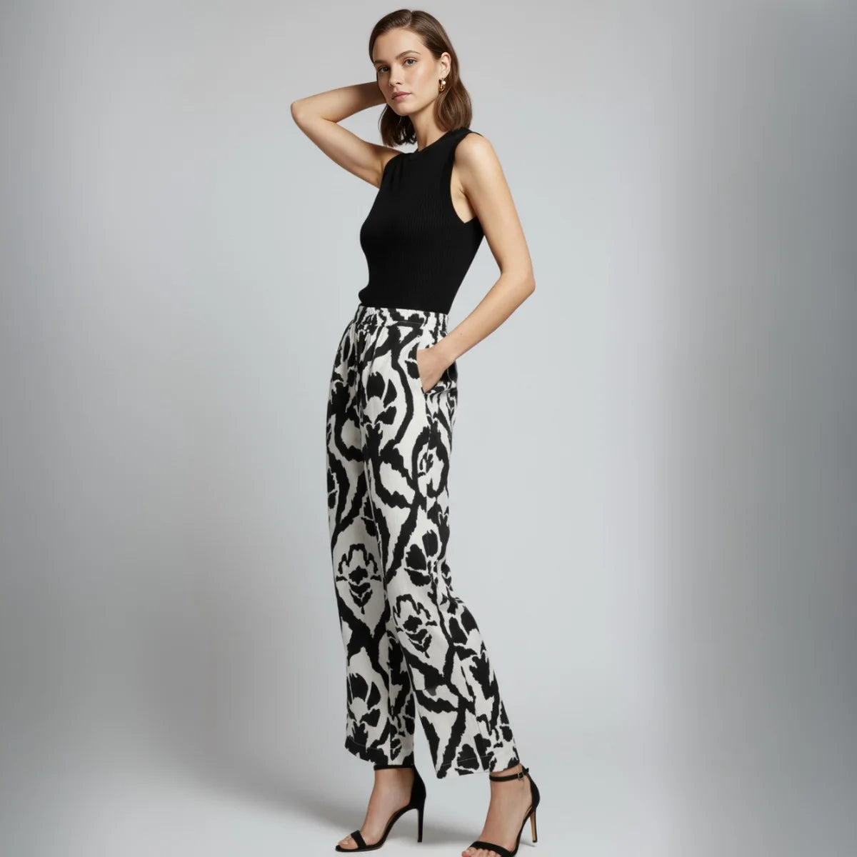 Pantalon Palazzo Lino B&W | Ana Lince