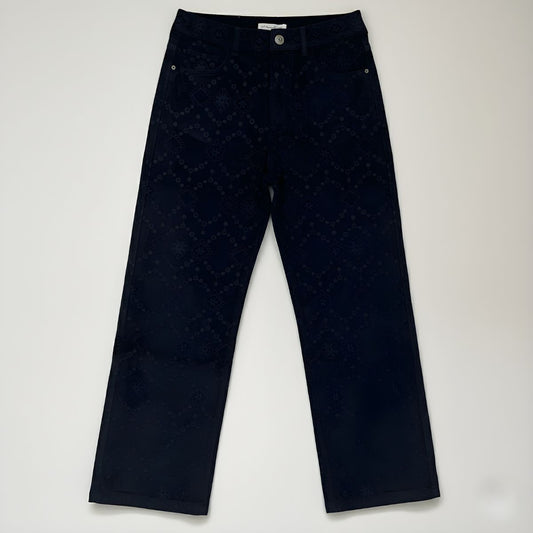 Pantalón Pana Azul Bordado | Ana Lince