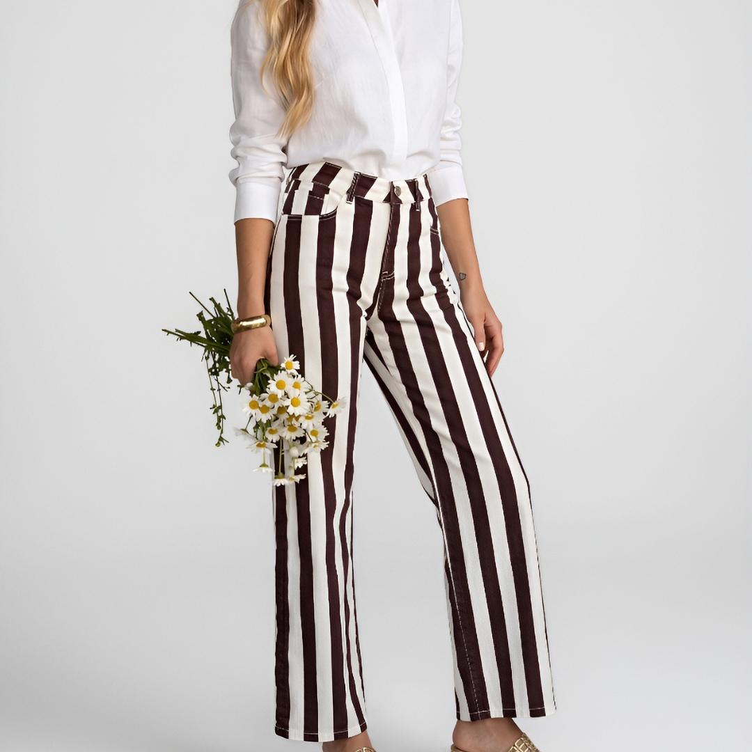 Pantalón Rayas Bordeaux | Ana Lince - Colombia