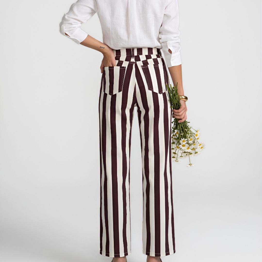 Pantalón Rayas Bordeaux | Ana Lince - Colombia