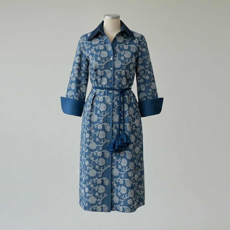 Vestido Indigo Botánico | Ana Lince