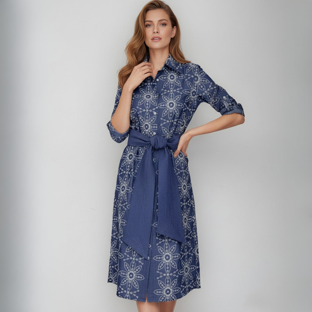 Vestido Indigo Floral | Ana Lince