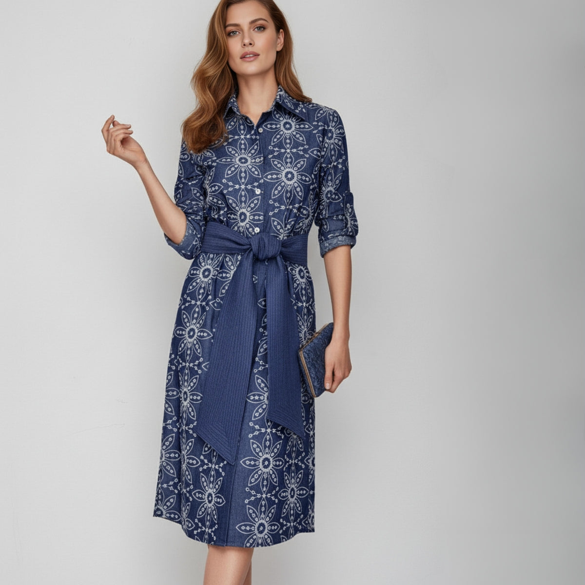 Vestido Indigo Floral | Ana Lince
