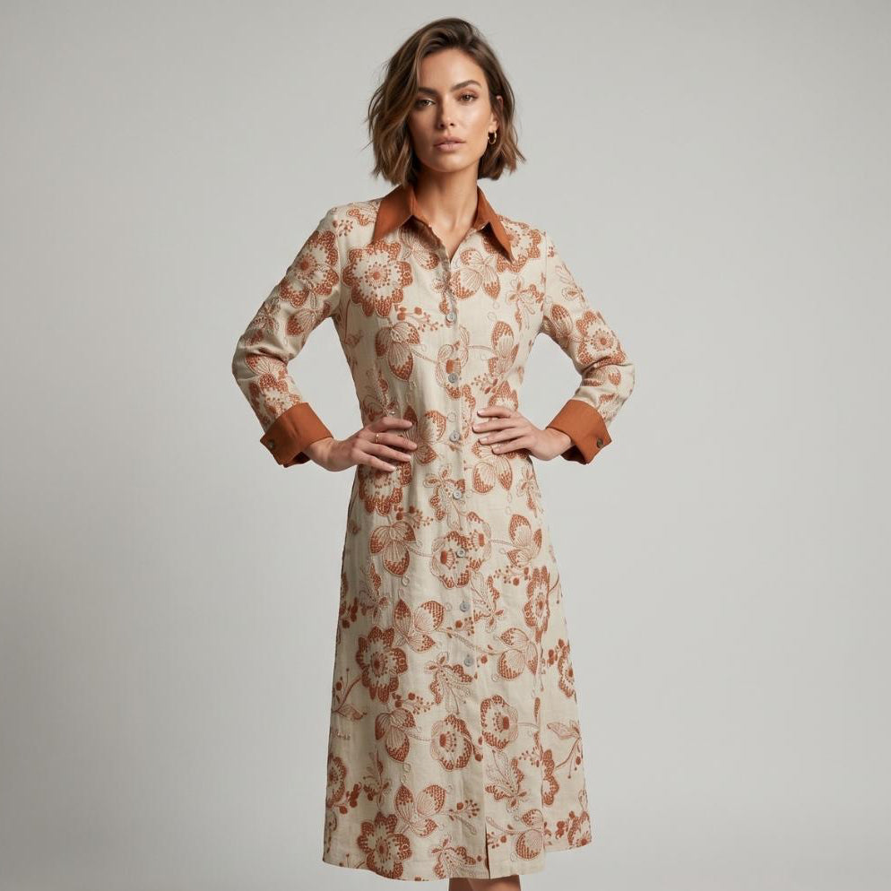 Vestido Lino Bruma de otoño | Ana Lince