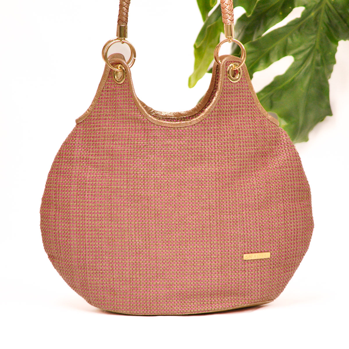 Bolso Round Jute Pink - Ana Lince Accesorios - Accesorios para Mujer - Atemporales & Sostenibles
