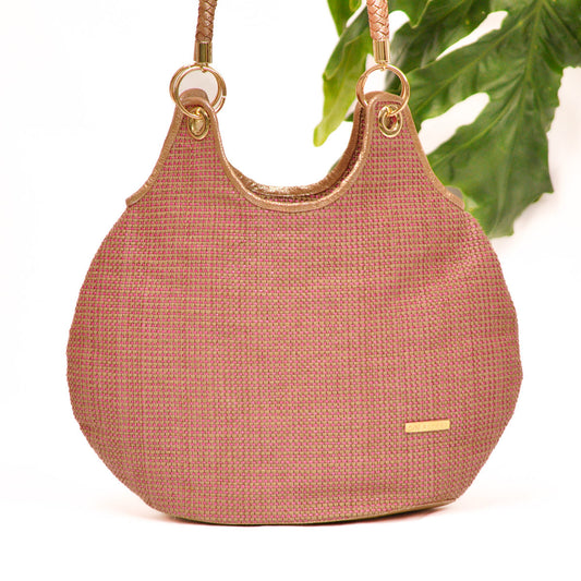 Bolso Round Jute Pink - Ana Lince Accesorios - Accesorios para Mujer - Atemporales & Sostenibles