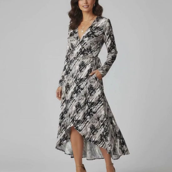 Vestido Seda Print Cruzado - Ana Lince